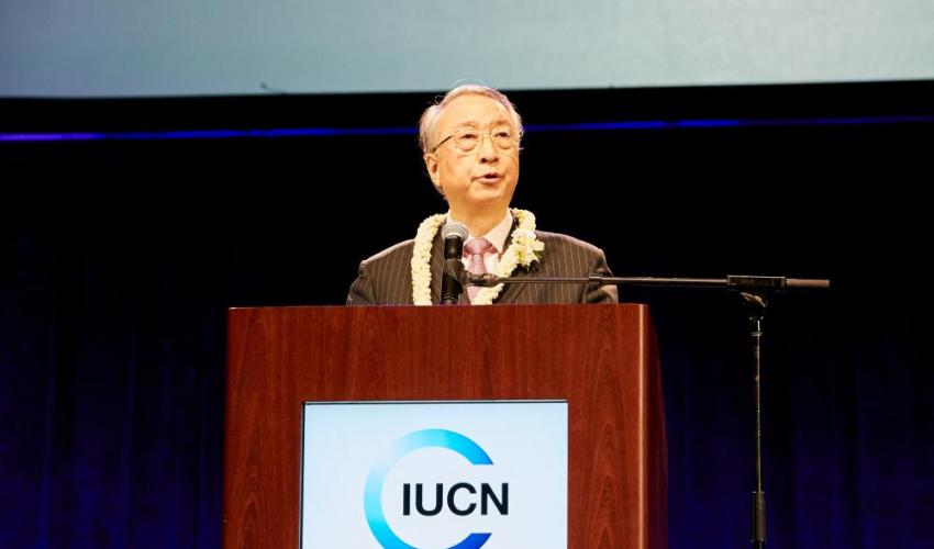 IUCN President Zhang Xinsheng addressing the gathering at the opening ceremony of the IUCN World Conservation Congress
