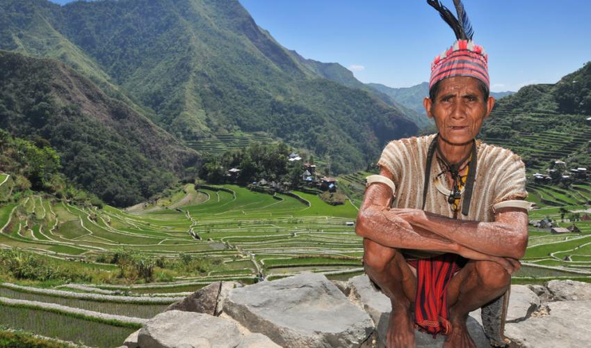 Indigenous senior citizen of the mountains in Southeast Asia