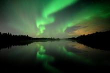 Summer Northern Lights in Oulu, Finland