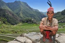 Indigenous senior citizen of the mountains in Southeast Asia